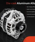 Die-cast aluminum alternator for Direct Fit 1.6L Hyundai Accent Veloster And Kia Rio Alternator Replacement OE Spec Easy Install