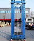 Heavy Duty Industrial Electric Lifting Cart With Wireless Remote Control, built like a tank and visible in a construction area.
