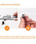 Measuring M8 x 12mm Ball Point Set Screws with caliper for precision, part of durable wear-resistant fasteners for heavy-duty tools.