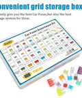 Keep Your Daily Driver Running Smooth With This Nifty 408 Piece Standard Mini And Micro2 Blade Fuse Assortment Kit Featuring Slick Color Coded Replacement Fuses For Fast Fixes On Cars Trucks Rvs And Boats With Puller. Storage box with assorted fuses.