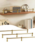 Heavy Duty Solid Brass Floating Shelf Brackets Rock Slick Wall Mount Rail Kit With Adjustable Support System built tough with shelf and accessories.