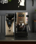 Professional Italian Crafted Stepless Micrometric Espresso And Coffee Grinder Featuring Brushed Steel Housing And Programmable Dosing For Barista Quality Single Or Double Shots That Hit Different Daily on kitchen counter.