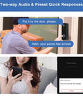 Wireless Doorbell Camera With 180 Degree Full Body View No Subscription Required 2K HD Live View Two Way Talk Battery Powered Video Doorbell With Chime Motion Alerts Works With Alexa And Google Assistant 2 4G WiFi in use by delivery person and recipient.