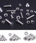510-Piece Stainless Steel Flat Head Hex Socket Bolts And Nuts Set With M3 M4 M5 Sizes 304 Grade