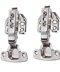 Pair of Rebound Soft Closing Cabinet Hinge, 3 Way Adjustable Frameless, Durable 304 Stainless Steel, visible screws included