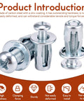 Petal Nut Jack Fasteners Kit 50Pcs M4 M5 M6 M8 Expansion Screws For Hollow Wall Sheet Metal Drywall And Thin Tubes Galvanized Carbon Steel Anchors Secure Load Distribution, zinc-plated steel