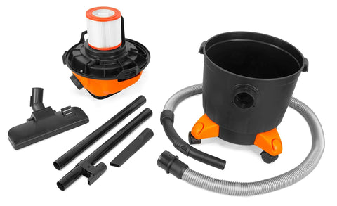 Portable Wet Dry Shop Vacuum And Blower 5 Gallon 10 Amp HEPA Zero Point Three Micron Filter Hose And Accessories Lightweight Orange Unit