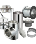 8 Inch Class A Double Wall Insulated Chimney Pipe Through Wall Kit With Spark Guard Cap For All Fuel Heaters built solid 304 stainless steel parts