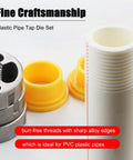 Electric Drill PVC Pipe Threader Kit With Internal And External Dies For One Half Inch, Three Quarter Inch And One Inch PVC Pipes