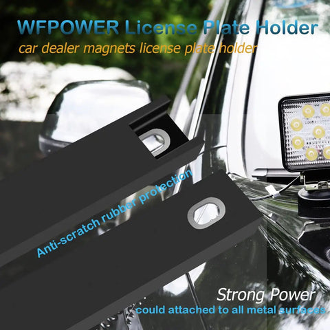 2 Pack Premium Rubber Coated Magnetic License Plate Holder with Screws Scratch Protection for Cars and Trucks Strong