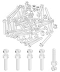 Clear Transparent Screws And Hex Nuts Kit, 30-Piece M4x25mm Acrylic Plastic Cross-Recessed Round Head Screws in a pile