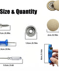 15 Pack Car Headliner Repair Kit With 42 Pcs Roof Liner Clips And Screws Sagging Headliner Fix No Fuss Do It Yourself Vehicle Interior Repair Accessories With Installation Tool size chart with clips, screws, buttons, and screwdriver