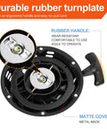 Pull Start Assembly Recoil Starter Replacement For Champion Predator Honda OHV Engines showing rubber handle and metal cover
