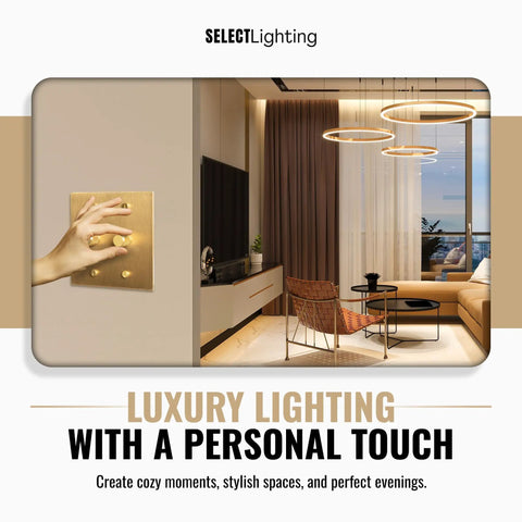 Solid Brass Rotary Dimmer Switch Smoother Than Butter Rotation Sleek Satin Finish For Home Decor installed in modern home setting.