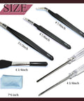 Close-up of Gundam Model Tool Kit 28pcs Adult Hobby Tools Set for precision tasks with tweezers, screwdrivers, brush, and cloth