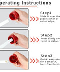 Instructions for Six Blade Deburring Reamer Tool For Pipes Three Sixteenths To One And A Half Inch with visual steps