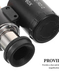 60X Handheld Pocket Microscope For Coins And Jewelry, Textiles And Printing Inspection, Portable Magnifier With Pouch, Mini Magnification For Grownups And Kiddos, Easy To Use For Close Up Details, black close-up