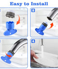 Step-by-step installation of M18.5 Faucet Aerator Replacement Kit, 6 Pack Sink Faucet Flow Restrictors with Key Wrench Tool.