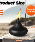 Two Pack Metal Table Top Torches With 24.5 Ounce Citronella Fuel Capacity Refillable Outdoor Flame Light Lanterns
