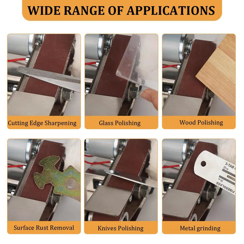 Wide range of applications for Hardcore Mini Belt Sander Workhorse Featuring Seven Variable Speed Controls, All Copper Motor.