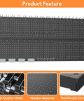 Metal Pegboard Kit For Wall And Garage Storage With Accessories And Hooks Modular Tool Organizer Board For Workbench Durable Steel Black