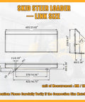 Technical diagram of skid steer loader link size in mm and inches, showing dimensions for Heavy Duty Skid Steer Loader Attachment Digger Hoe