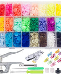 Snaps And Snap Pliers Set With 1440 T5 Plastic Buttons, 360 Sets, Includes 10 Sewing Clips And 1 Measuring Tape, Pro Grade Snap Fasteners Kit For Sewing, Clothing, Crafting, Diapers And Bibs