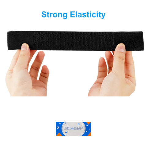 Four Pack Heavy Duty Belt Keepers Fit 2 To 2 1/4 Inch Duty Belts shown held with strong elastic grip, black polyester strap.