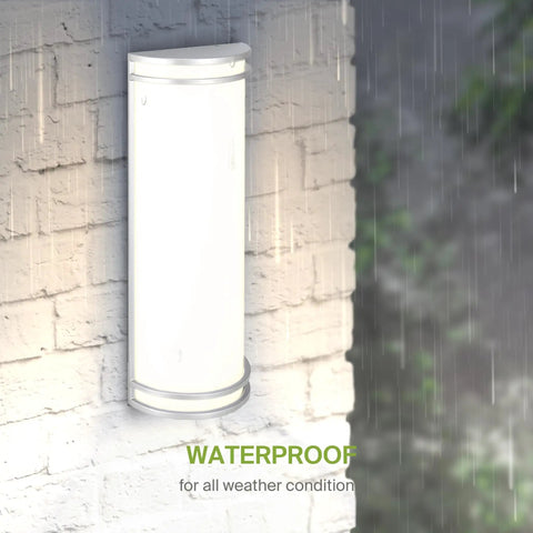10 Inch Outdoor Wall Mount LED Sconce Light Dope Weatherproof UV Resistant Brushed Nickel Dimmable Exterior Fixture