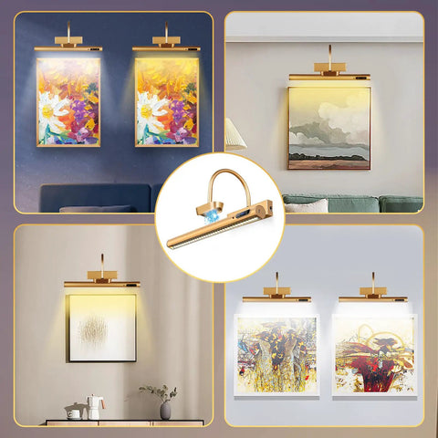 Cordless Picture Light With Dimmable Brightness And Timer, Controller Included, Rechargeable 5000mAh Battery, lighting art pieces
