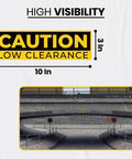 Watch Your Head Caution Low Clearance Signs 3 Pack 10x3 Inch Vinyl Decals Self Adhesive Weatherproof Non Rusting Easy To Apply For Roads Fields Shops Warehouses Construction Sites Durable High Visibility, 10x3 in sign with clearance demo