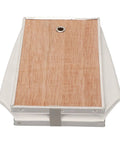 Top view of Beekeeper Bee Smoker Bellow PVC Leather Plywood Box Beekeeping Equipment Replacement With Clip, plywood surface visible.