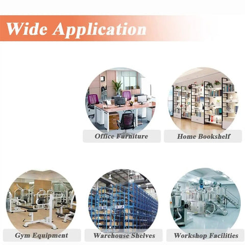 Wide application of Heavy Duty Leveling Feet: Office furniture, bookshelves, gym equipment, warehouse shelves, and workshop facilities.