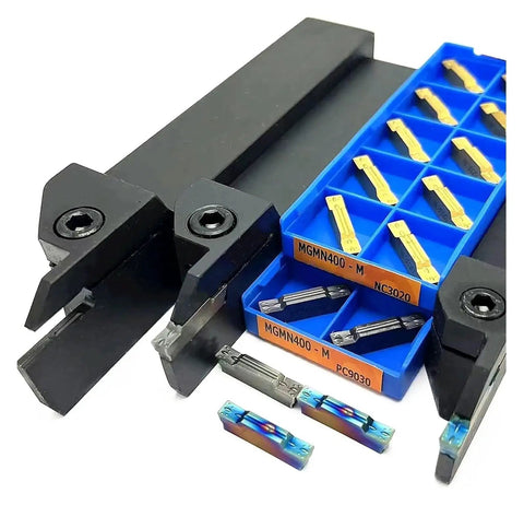 External Grooving Tool Handle And Parting Plate For Carbide Inserts MGEHR2525-4 MGEHR2020-4 MGMN400 NC3020 shown with inserts