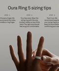 Oura Ring 5 sizing tips displayed on hands with sizing ring number visible, featuring guidance for the Precision Smart Ring Sizer Kit For Oura Ring Five Health Tracker Nail Your Spot On Fit Every Time Us Measuring Set Includes Full Scale Zero Guesswork Guaranteed Smooth Sailing Ahead.