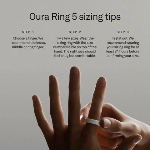 Oura Ring 5 sizing tips displayed on hands with sizing ring number visible, featuring guidance for the Precision Smart Ring Sizer Kit For Oura Ring Five Health Tracker Nail Your Spot On Fit Every Time Us Measuring Set Includes Full Scale Zero Guesswork Guaranteed Smooth Sailing Ahead.