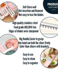 Pink NACOLUS 5-in-1 mandoline slicer for vegetables with built-in blade storage and easy-grip handle