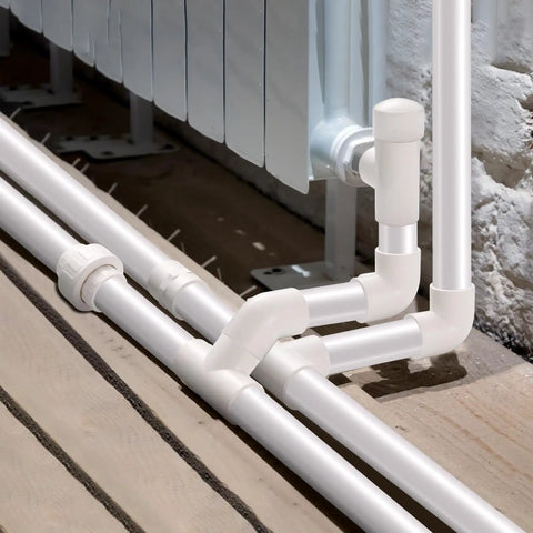2 Inch PVC Union Pipe Fitting Socket To Socket, 4 Pack Built Tough Heavy Duty DIY Schedule 40 Coupling Adapter in installation view