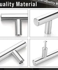 Close-up of 100 Pieces Brushed Stainless Steel Cabinet Pulls 3 Inch Hole Center Handles, screws included