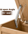 Heavy Duty Soft Close Lid Support Hinges Two Pack 200N Gas Struts For Toy Boxes And Tool Chests, 75-105 degree lid angle.