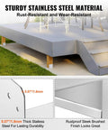 Adjustable 8 By 8 Post Base Bracket Set, Stainless Steel Post Anchor For Pavilion Deck Porch Handrail Railings, installed view