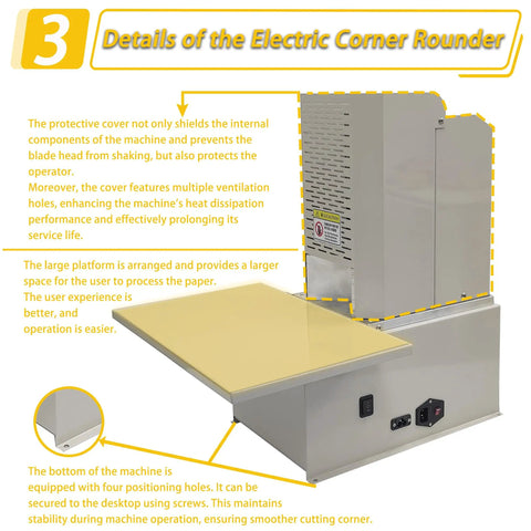 Electric Corner Rounder Machine 50mm Capacity With Safety Guard And Foot Pedal Includes 7 Blades R3 Through R9 Heavy Duty