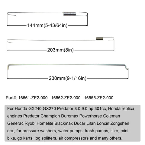 Governor Spring Kit And Throttle Return Carburetor Link Rod Linkage Kit Speed Control For Honda 3 measurement parts view
