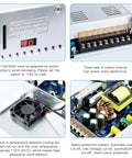 Close-up details of Beefy 12V 50A 600W Universal Power Supply For LED Strips And CCTV Systems Regulated Switching Adapter
