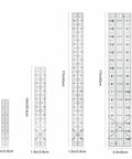 Set of Dead Simple Acrylic Quilting Rulers in various sizes, 1in to 17in, with bold scales for precise fabric cutting.