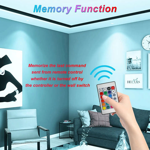 LED Recessed Ceiling Lights 4 To 5 Inch 10W Lit Color Changing Dimmable RGB Downlights with remote in living room