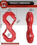 Red 3/8 Inch Tow Hook And Winch Shackle For Off Road Recovery 33000 Lbs G80 Heavy Duty Integrated Quick Shackle dimensions