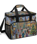 Insulated Picnic Backpack Tote Bag 30L Large Capacity Go To Cooler For Beach Camping And BBQ with Christmas themed town style.