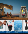 Camping scene with Portable Toilet Absorbent Gel And Urine Powder For Camping And Outdoor Use 25 Packets Odor Control process