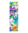 Street Art Graffiti Grip Tape For Skateboards And Longboards, Bubble Free Anti Slip Deck Sheet 33 X 9 Inches, colorful cartoon design